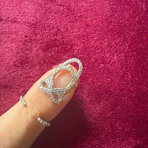 Silver Infinity Ring with Crystals